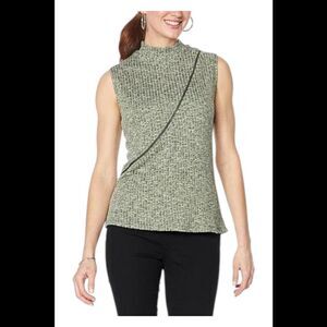Brittany Humble Women's Mock Neck Zipper Top Olive - Regular